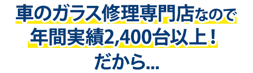 煌ガラス工房119は年間実績2,400台以上！だから…